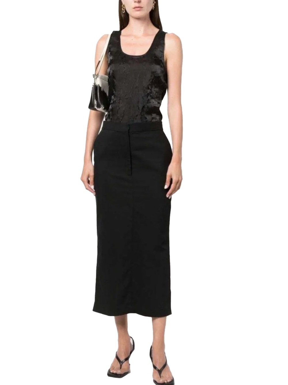 Filippa K crinkled black tank top size 36 (US 6) NWT